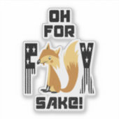 ああキツネ酒おもしろいキツネ シール (正面)