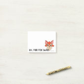 ああキツネ酒かわいい赤オレンジ色のfoxy ポストイット (デスク上)