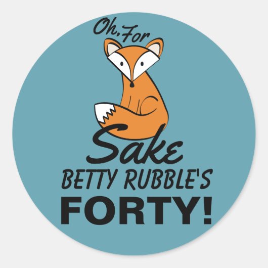 ああキツネ40歳の誕生日パーソナライズされた ラウンドシール (正面)