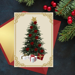 ああクリスマスツリーのクリスマスカード カード