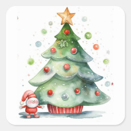 ああクリスマスツリー スクエアシール
