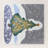 ああクリスマスツリー | 水彩絵を描冬 ジグソーパズル (横)