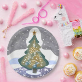 ああクリスマスツリー | 水彩絵を描冬 ペーパープレート (パーティー)