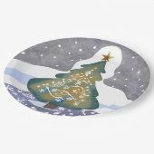 ああクリスマスツリー | 水彩絵を描冬 ペーパープレート (アングル)
