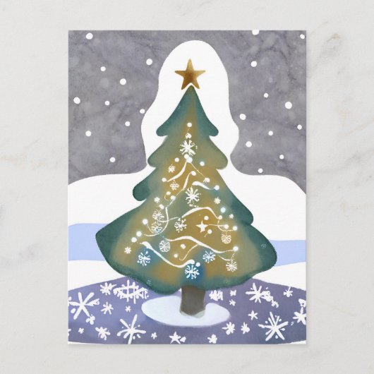 ああクリスマスツリー | 水彩絵を描冬 ポストカード (正面)