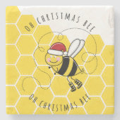 ああクリスマスビーの木かわいいパおもしろいーカード ストーンコースター (正面)