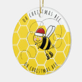 ああクリスマスビーの木かわいいパおもしろいーカード セラミックオーナメント (左)