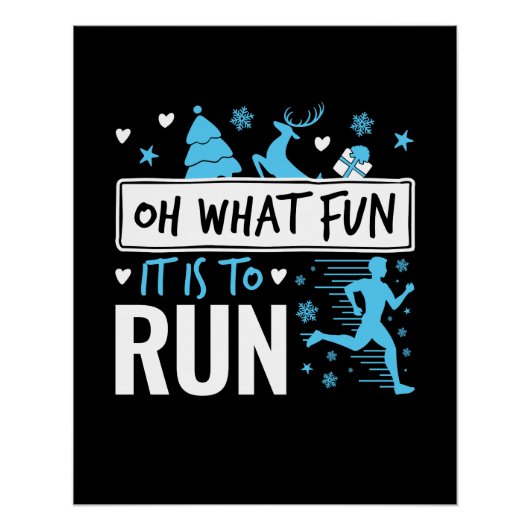 ああクリスマス走ランナーの走おもしろい ポスター (正面)