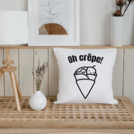 ああクレープ！可愛おもしろいいミニマル食べ物 クッション