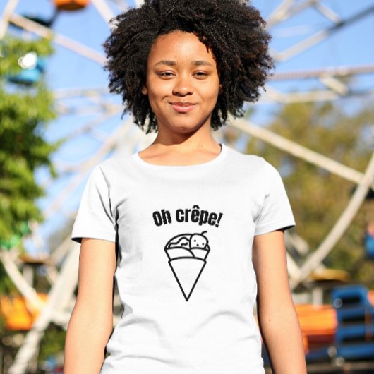 ああクレープ!可愛おもしろいいミニマル食べ物 Tシャツ