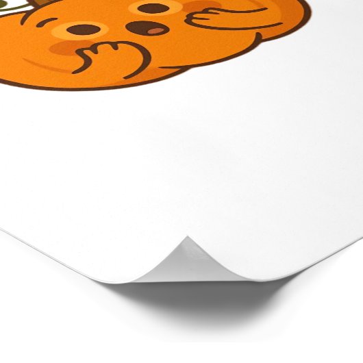 ああグルメだ! – ビックパンプキンかわいいズArt Cl ポスター (角)