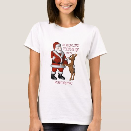 ああサンタさん一人お願い Tシャツ (正面)