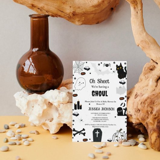 ああシート私たちはグールハロウィーンの赤ちゃんシャワーを持っている 招待状