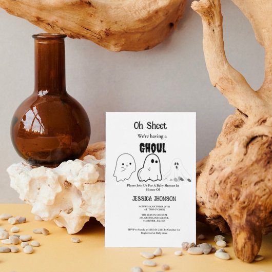 ああシート私たちはグールハロウィーンの赤ちゃんシャワーを持っている 招待状