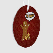 ああスナップおもしろいクリスマスジンジャーブレッドマン折れた脚 オーナメント (正面)