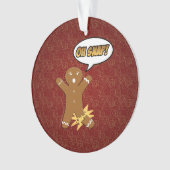 ああスナップおもしろいクリスマスジンジャーブレッドマン折れた脚 オーナメント (正面)