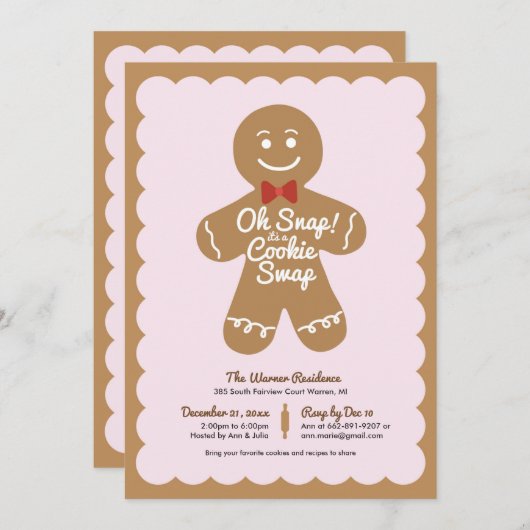 ああスナップイットアクッキースワップホリデーパーティー 招待状 (正面/裏面)