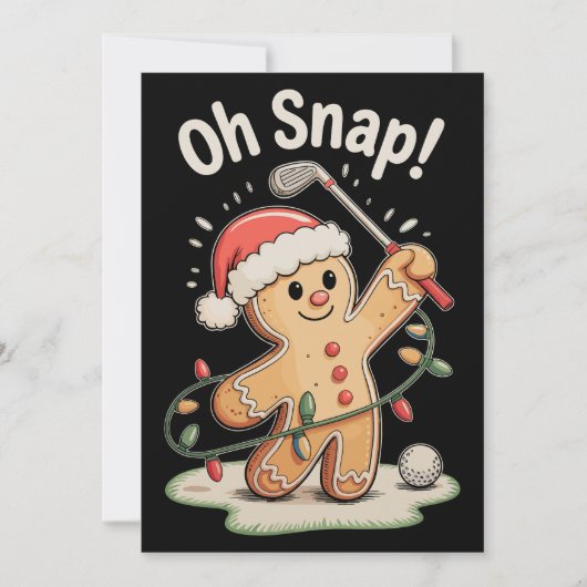 ああスナップジンジャーブレッドゴルフゴルファーのクリスマスをゴルフ シーズンカード (正面)