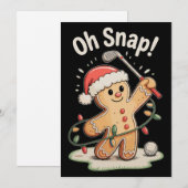 ああスナップジンジャーブレッドゴルフゴルファーのクリスマスをゴルフ シーズンカード (正面/裏面)