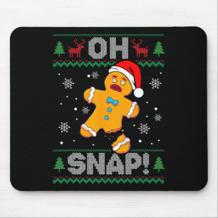 ああスナップジンジャーブレッドマンクリスマスおもしろいクッキー醜い マウスパッド