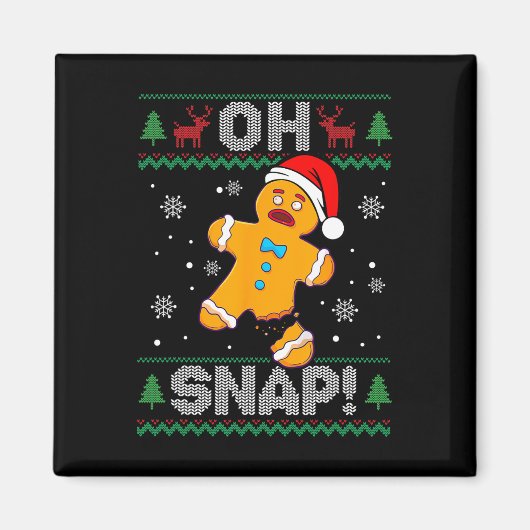 ああスナップジンジャーブレッドマンクリスマスおもしろいクッキー醜い マグネット (正面)