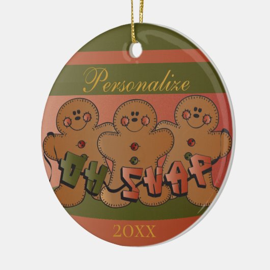 ああスナップ漫画ジンジャーブレッド セラミックオーナメント (左)