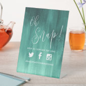 ああスナップ結婚ハッシュタグのエメラルドモダングリーンアート 台座サイン (インサイチュ)