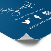 ああスナップ結婚ハッシュタシンプルグの青 ポスター (角)