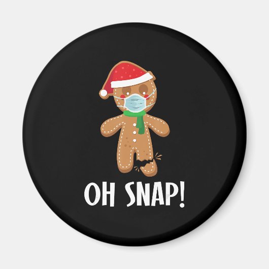 ああスナップ |クリスマスジンジャーブレッドマンの仮面贈与 マグネット (正面)