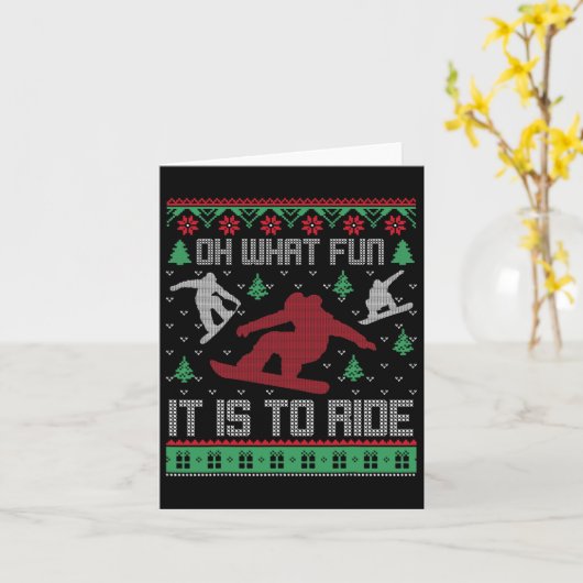 ああスノーボードの醜いクリスマスに乗るなんて何のおもしろいだろう カード (黄色い花)