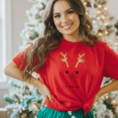 ああトナカイ 赤 女性用 クリスマスTシャツ Tシャツ