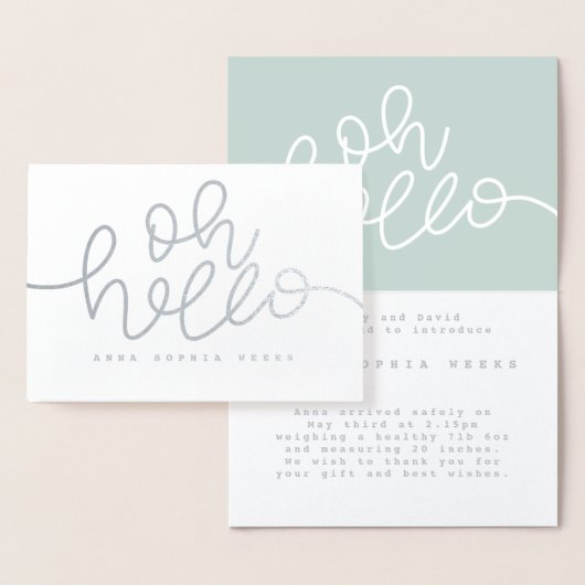 ああハ実在ローフォイル出産のお知らせ。 箔カード (ディスプレー)