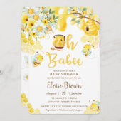ああバビービーイエローベビー男女兼用シャワー 招待状 (正面/裏面)