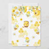 ああバビービーイエローベビー男女兼用シャワー 招待状 (裏面)