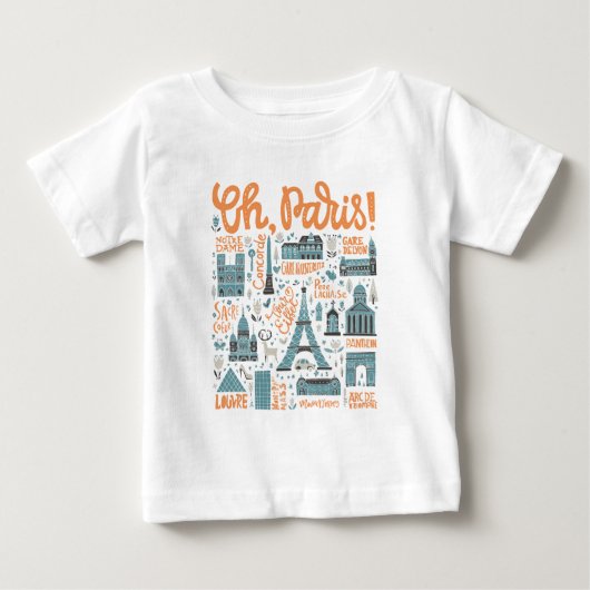 ああパリ! |町のタイポグラフィ ベビーTシャツ (正面)