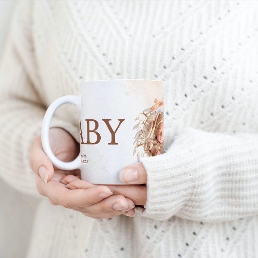 ああベビーあなたの写真と日付の回り込み コーヒーマグカップ