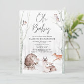 ああベビーの森の動物のシ男女兼用ャワー 招待状 (スタンド正面)