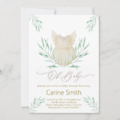 ああベビーガール服ベビーシャワー招待 招待状 (正面)