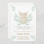 ああベビーガール服ベビーシャワー招待 招待状 (正面/裏面)