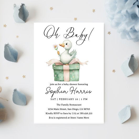 ああベビーガール赤ちゃんシャワー 招待状