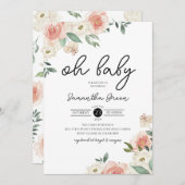 ああベビーガール赤ちゃんシャワー 招待状 (正面/裏面)