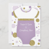 ああベビーガール、ベビーシャワー招待状、フェイク金ゴールド 招待状 (裏面)