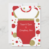 ああベビーガール、ベビーシャワー招待状、フェイク金ゴールド 招待状 (裏面)