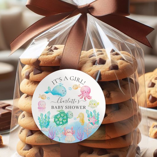 ああベビーシーベイビーシャワーの下 ラウンドシール