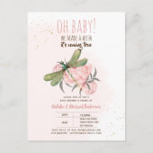 ああベビードラゴンフライ希望の赤ちゃんシャワーフローラを作る ポストカード (正面)