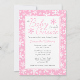 ああベビーピンクの赤ちゃんシャワー外は寒い 招待状