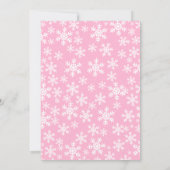 ああベビーピンクの赤ちゃんシャワー外は寒い 招待状 (裏面)