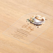 ああベビーベビーはブラウンコーヒーベビーシャワーを醸造している アクリル招待状 (レイダウン)