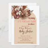 ああベビーヴィンテージボーホフェアリー開花中 招待状 (正面/裏面)