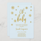 ああベビー冬の外は寒い男の赤ちゃん 招待状 (正面/裏面)